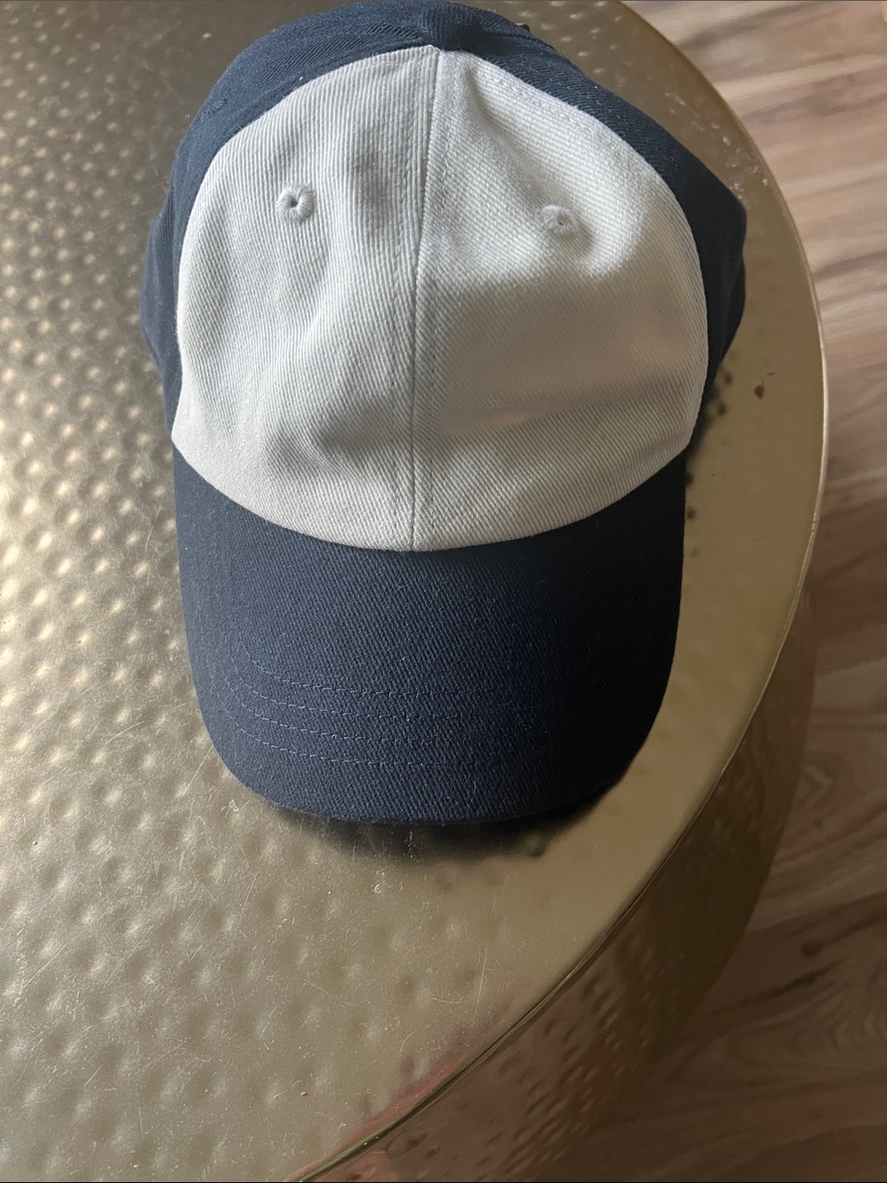 Brandy Melville Two-Tone Navy and White Baseball Hat